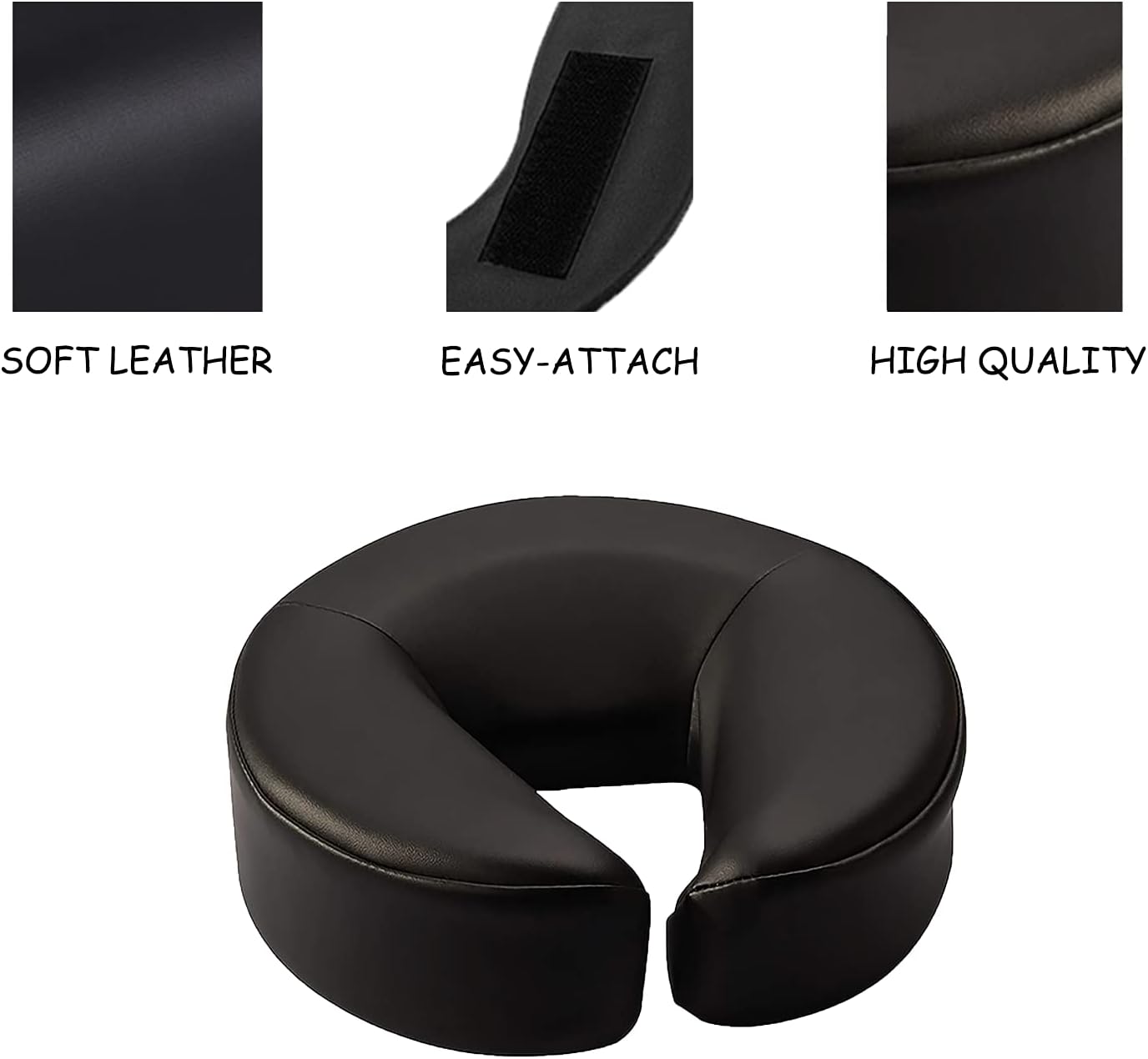 Adjustable U-Shaped Massage Table Headrest Pillow - Elastic Memory Foam Face Cushion for Beauty Beds