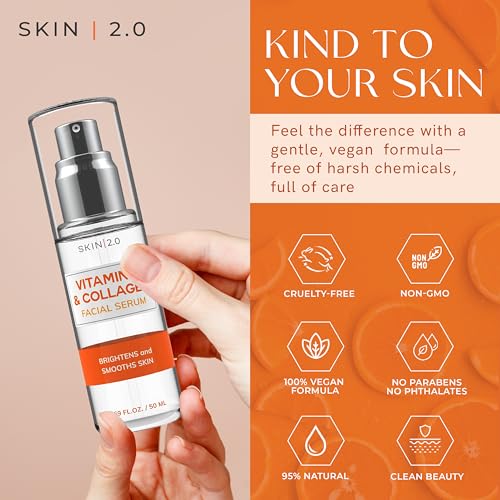 Skin 2.0 Vitamin C Serum for Face - Anti-Aging & Dark Spot Remover, 1.69 oz