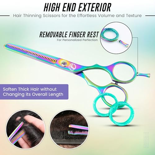 Hair Thinning Shears 6.5-inch Stainless Steel Texturizing Scissors for Salon & Home
