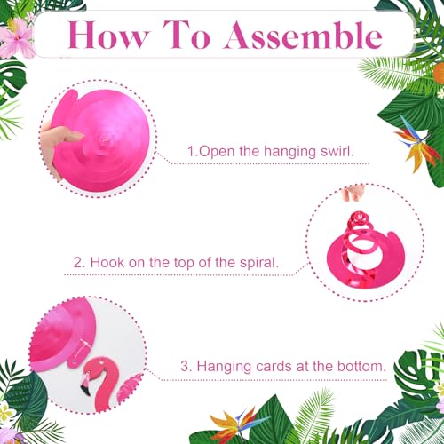Faccito 52 Pcs Flamingo Party Hanging Swirl Decorations