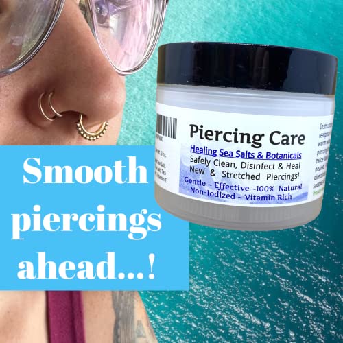 Urban ReLeaf Piercing Care Soothing Sea Salt & Botanical Aftercare - 1 (3 Ounce) - Gentle Healing for New & Stretched Piercings