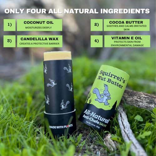 Squirrel's Nut Butter Anti-Chafe Balm - Natural Vegan 2oz for Athletes