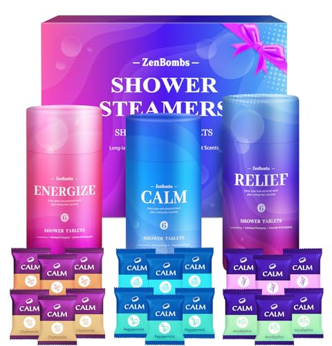 ZenBombs Shower Steamers - 18 Pack of Organic Fragrance Bombs