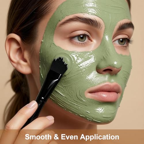 BEAUTYFACTOR Black-02 Facial Mask Brush Applicator Soft Hair for Even, Mess-Free Mask Application