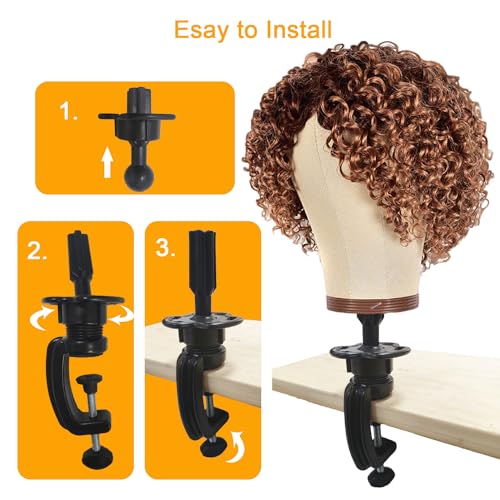 Adjustable Wig Mannequin Head Stand with 360° Rotation