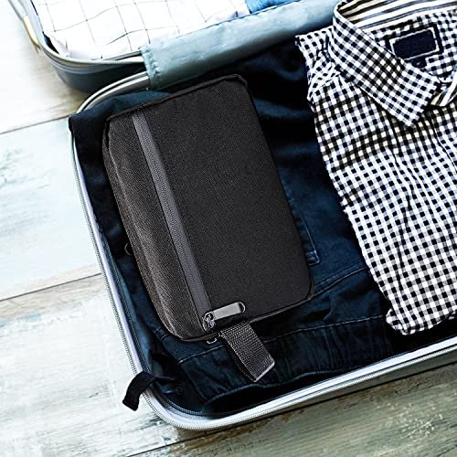 Men's Travel Toiletry Bag - Portable Shaving Organizer (Black)