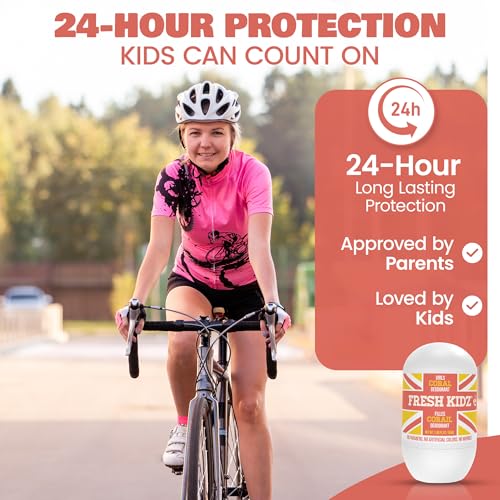 Fresh Kidz Kids & Teens Deodorant Coral 1.86 fl oz Pack of 2 - Aluminum & Chemical-Free