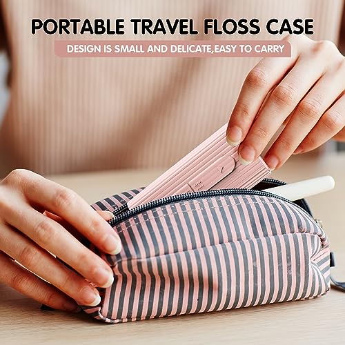 RAZOKO Portable Dental Floss Case with 10 Picks - Reusable Travel Floss Dispenser, 2 Pack