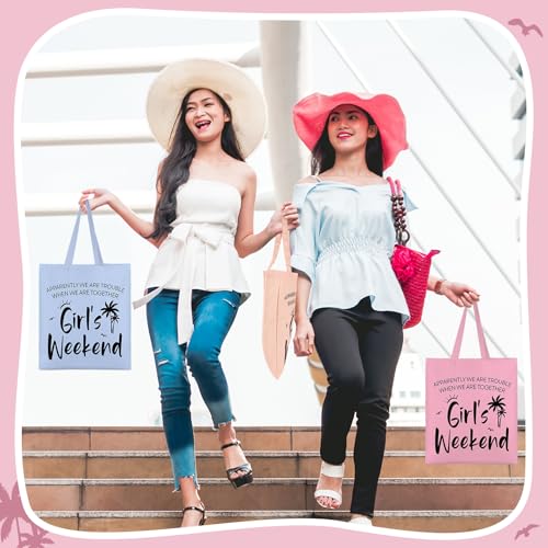 Paterr 8 Pcs Girls Weekend Gift Set - Stylish Color Tote & Makeup Bags