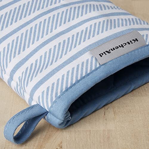 KitchenAid Albany Mini Oven Mitt Set - 2-Pack, Blue Velvet, 5.5"x8"