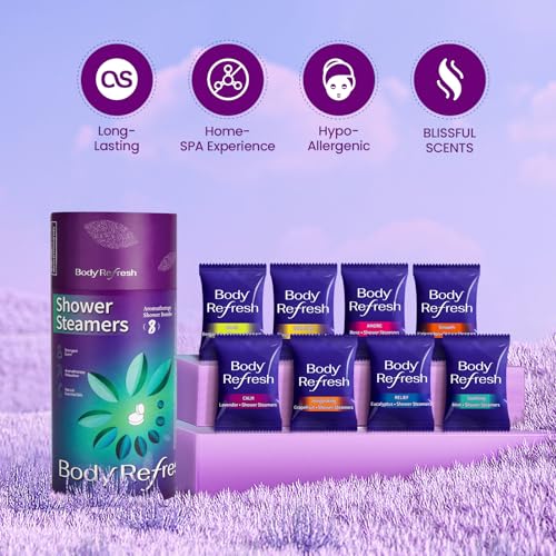 BodyRefresh Purple Shower Steamers 8-Pack Aromatherapy Set – Relaxation & Stress Relief