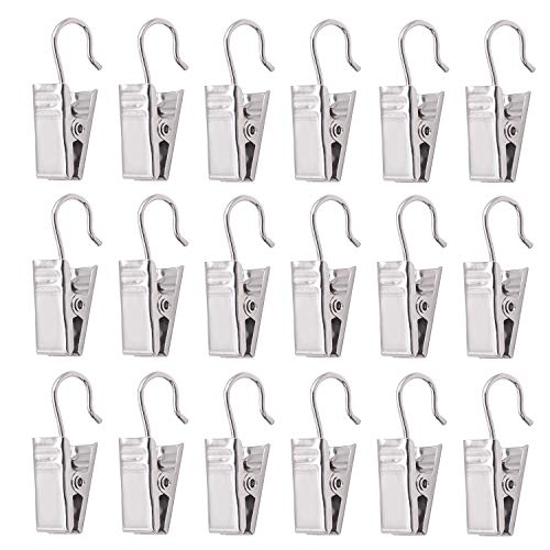 KINJOEK 120 PCS Heavy-Duty Metal Curtain Hooks Clips - Rustproof & Strong