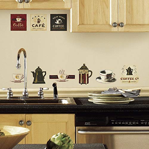 RoomMates Coffee House Peel and Stick Wall Decals - 31 Pieces