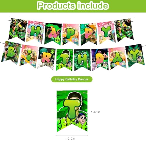 Rapper Singer 𝓕𝓮𝓻𝔁𝔁𝓸 Birthday Party Supplies Set - Banner, Cake & Cupcake Toppers