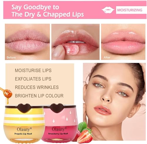 8-Pack Bee Honey Lip Balm & Overnight Sleep Mask Set with Applicator