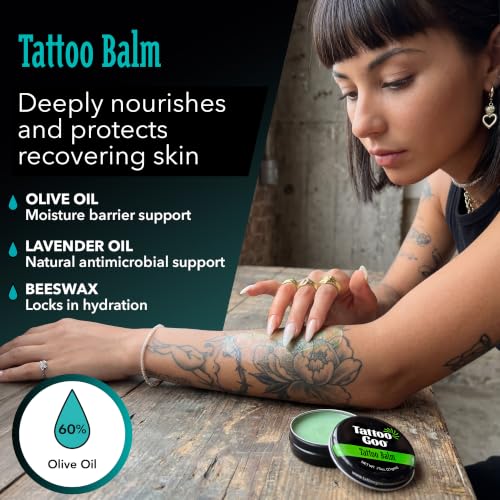Tattoo Goo 3-Piece Tattoo Aftercare Kit: Antimicrobial Soap, Balm & Lotion
