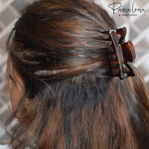 Parcelona Classic Tortoise Shell Hair Claw Clip - 3 Inch