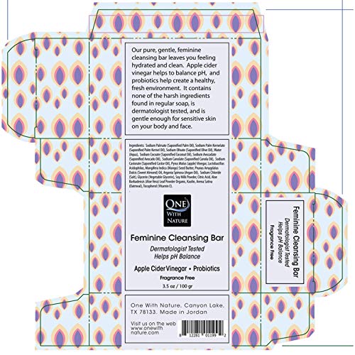 Fragrance-Free Feminine Cleansing Bar 3 Pack with Probiotics