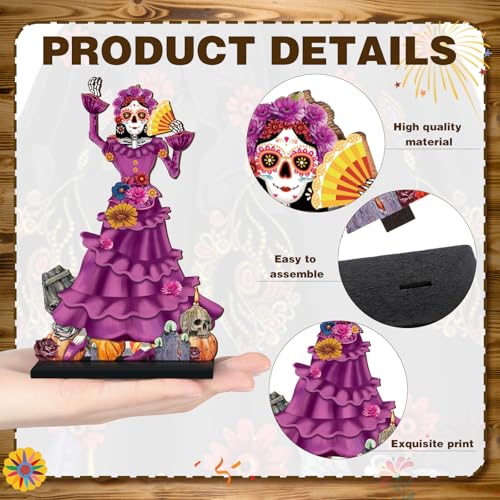 8 Pcs Day of the Dead Wooden Table Decorations - Dia De Los Muertos Centerpieces