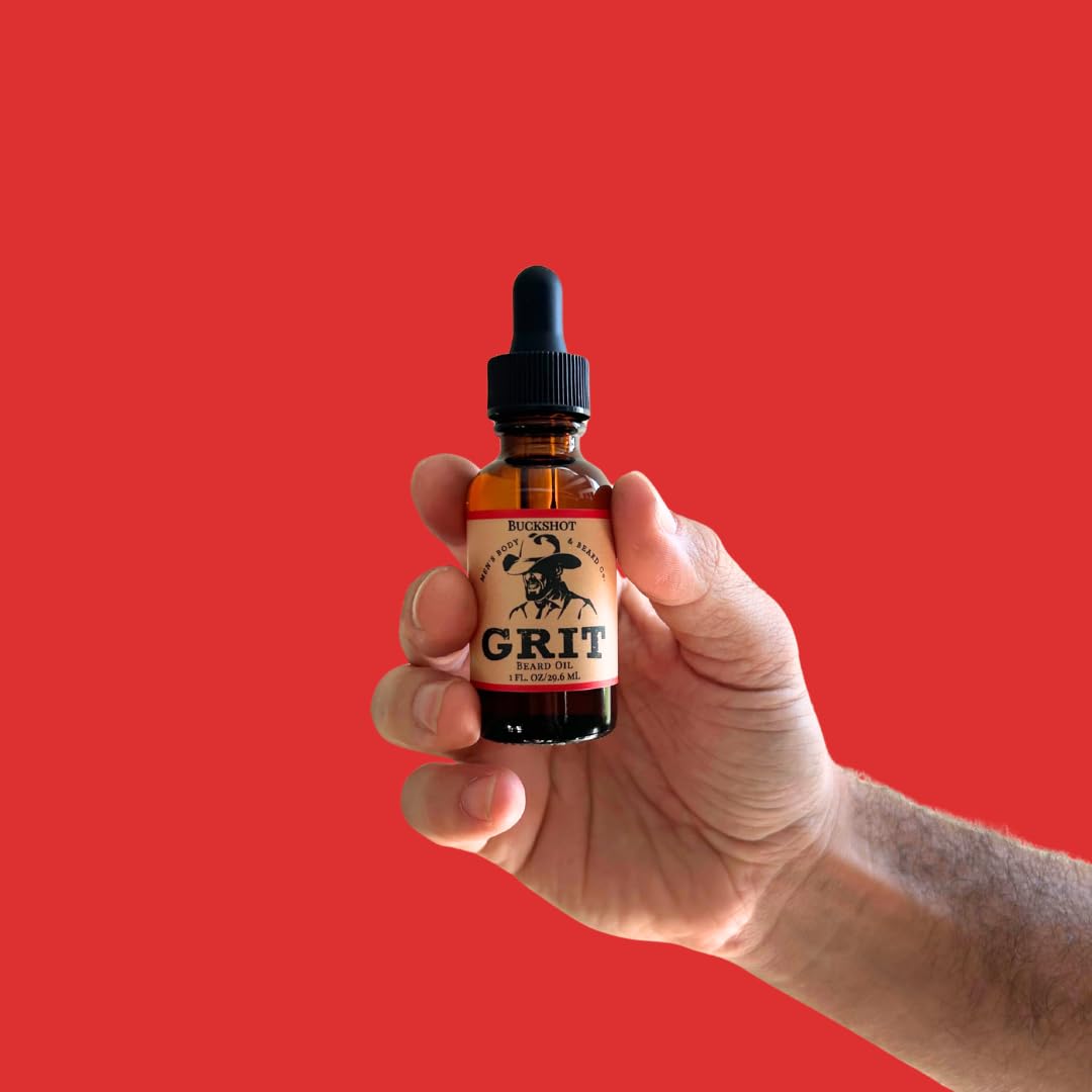 GRIT Outlaw Premium Beard Oil (1 Fl oz) | Coconut Oil, Vitamin E | Beard Oil for Grooming | Hydrating Conditioning Oils | Softens Brittle & Dry Facial Hair |