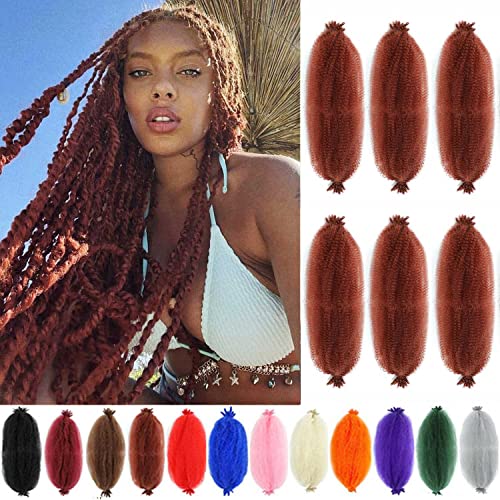 RENJOING 24 Inch Ginger Springy Afro Twist Hair - Pre-Separated Synthetic