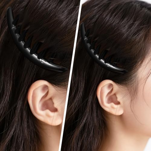Ymapinc 7-Tooth French Hair Comb Set 3pcs - Elegant Plastic Side Combs with Variation 4.06 x 3.31 x 0.67 inches
