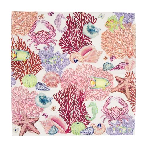 Caspari Under the Sea Triple-Ply Cocktail Napkins - 20 Pack