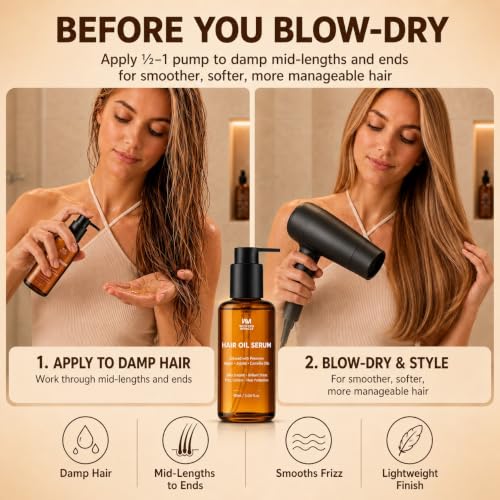 WM Western Miracle Hair Oil for Dry & Frizzy Hair 3.04 Fl Oz – Anti-Frizz Serum