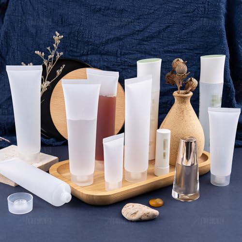 AUEAR 100ml Refillable Soft Squeeze Travel Tubes, 24 Pack