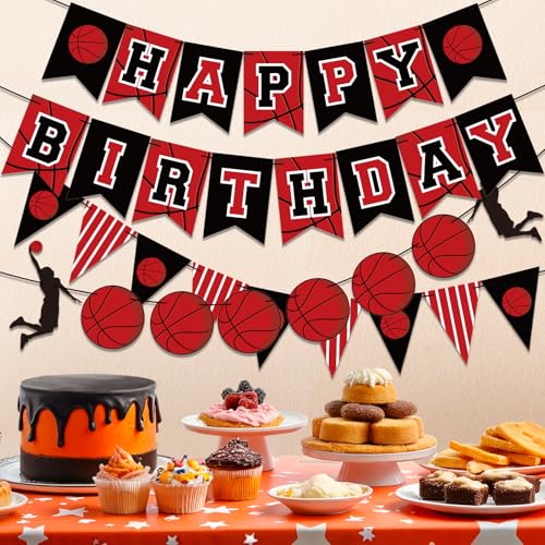 Basketball Birthday Party Decorations Set with Banner & Backdrop