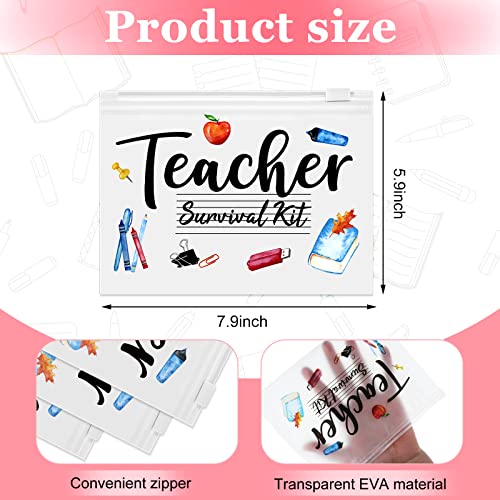 60 Pcs Teacher Appreciation Survival Kit Makeup Bags - Waterproof