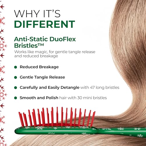 FHI Heat UNbrush Mini Detangler Brush - Snowy Pine Green - Pain-Free Hair