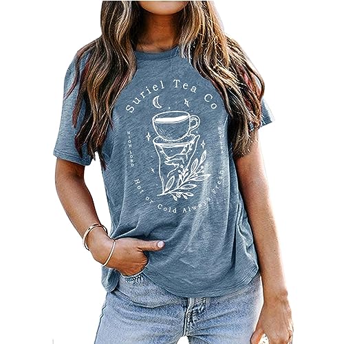 Acotar Velaris Women's T-Shirt - City of Starlight Graphic Tee, Blue Small