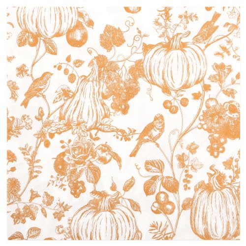 100Pcs Chinoiserie Pumpkin Paper Napkins - Elegant Fall Decor