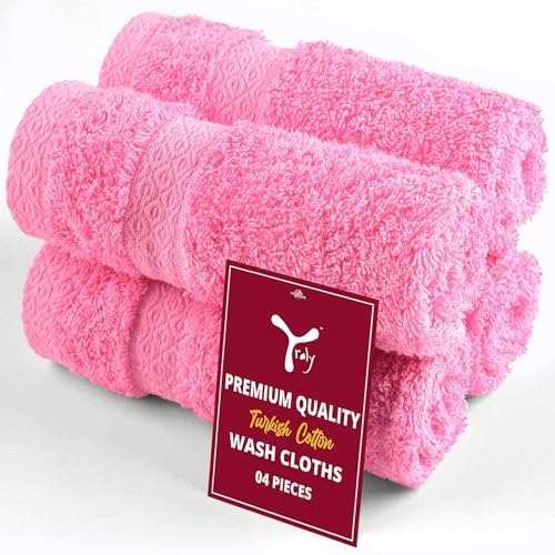 Premium Turkish Cotton Washcloths - 4 Pack Ultra Soft & Absorbent