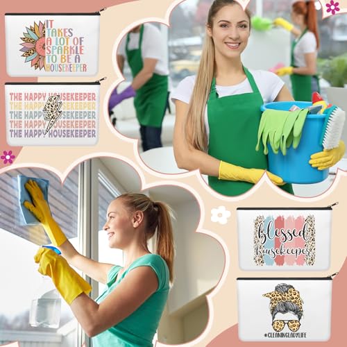 Kacctyen 10 Pcs Housekeeping Week Appreciation Gifts for Women Travel Makeup Pouches