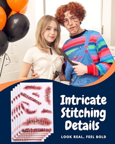 5PC Realistic Fake Bloody Wound Tattoos - Waterproof Halloween Makeup