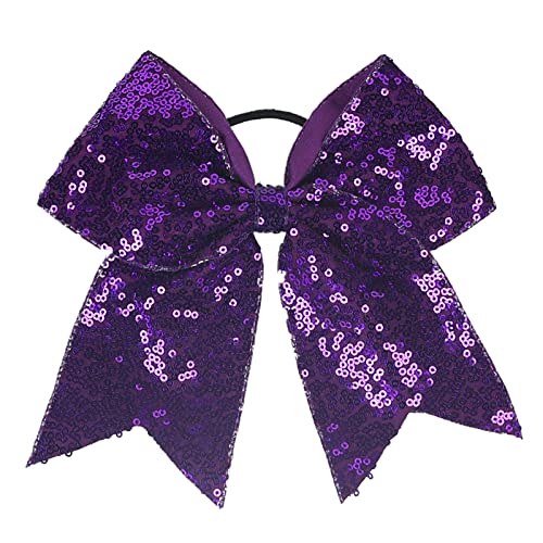 Large Deep Purple Sequin Hair Bow for Girls & Teens