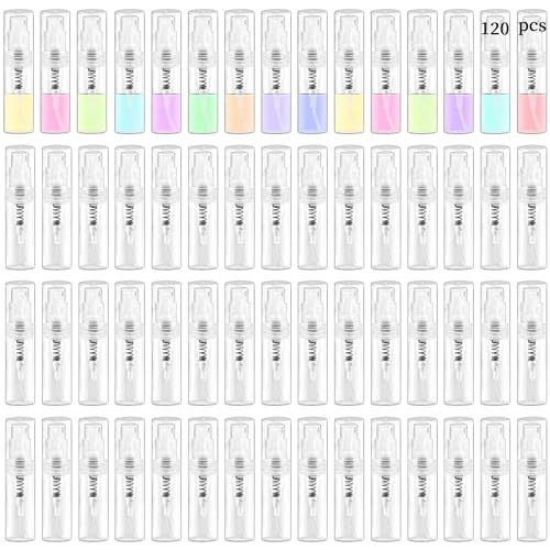 Csdtylh 120PCS 2ml Clear Travel Perfume Spray Bottles Refillable Atomizers