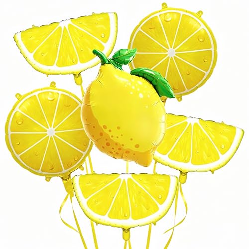 6Pcs Lemon Balloons Set for Summer Parties & Celebrations