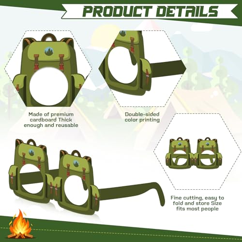32 Pcs Camping Paper Glasses - Fun Party Favors for Outdoor Events