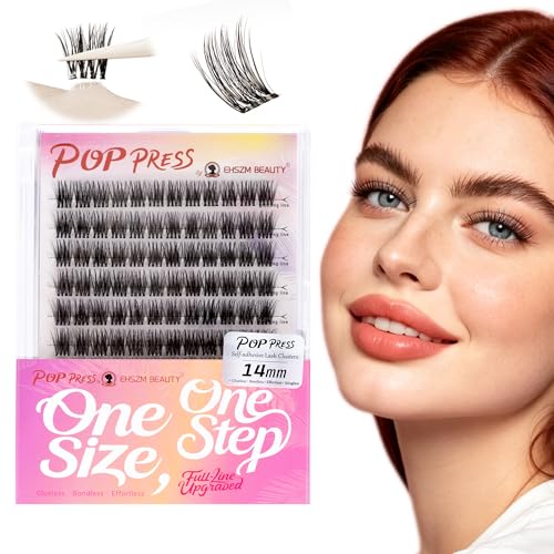 EHSZM BEAUTY Self-Adhesive Lash Clusters Natural 14mm - Easy Peel & Wear