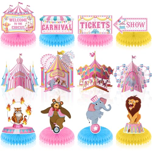 Circus Theme Honeycomb Centerpieces - 20pcs Birthday Party Decorations