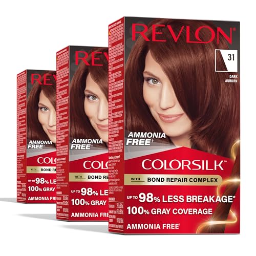 Revlon ColorSilk Bond Repair Hair Color - 31 Dark Auburn, 3-Pack