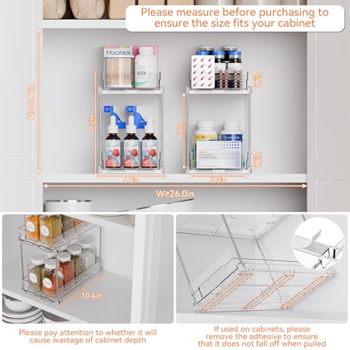 2-Tier Pull-Out Cabinet Organizer for Bathroom & Kitchen Storage