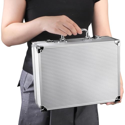 Aluminum Tattoo Equipment Carry Case with Lock - 12.6" Portable Storage Box
