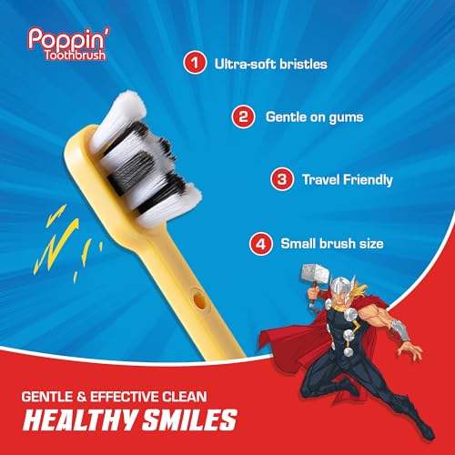Brush Buddies Marvel Thor Kids Toothbrush with Travel Cover