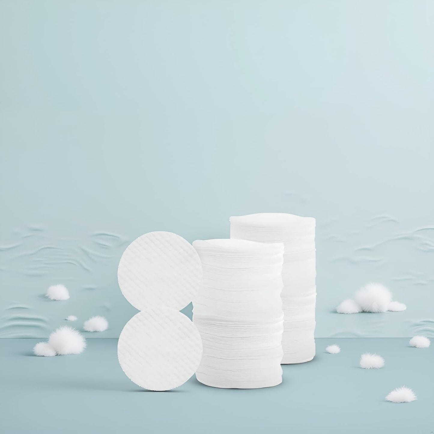 White Soft Facial Cleansing Pads - 100 Disposable Round Non-Woven Cotton Pads | 2.36 Inches for Makeup Removal & Skin Care