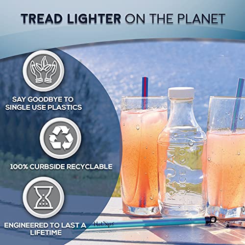 HotSips Reusable Drinking Straws with Carry Case – Ergonomic & BPA-Free – Made in USA