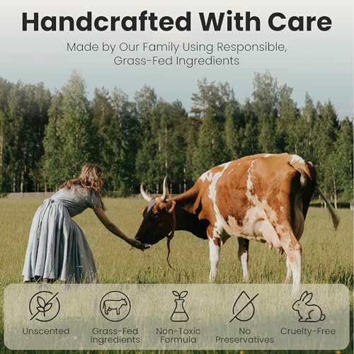 Beautiful Being Skin Glow Grass-Fed Beef Tallow Moisturizer with Castor Oil - Peppermint, 2oz - Sensitive Skin Care